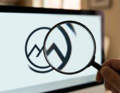 Designer creating a sharp vector logo in Illustrator