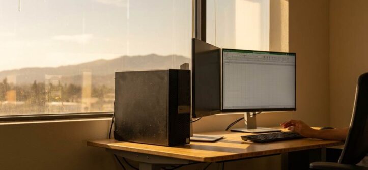 Professional workstation setup with optimized desktop performance