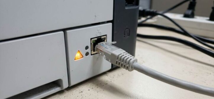 Wireless printer showing offline status on computer