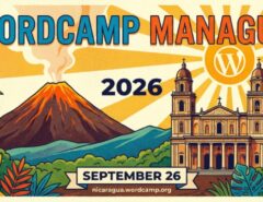 WordCamp Managua 2026 event poster with date September 26