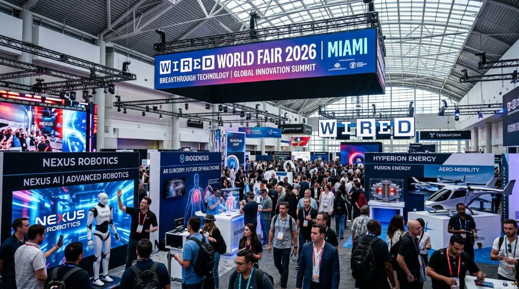 Exhibitor floor at WIRED World Fair 2026 showcasing breakthrough technology in Miami